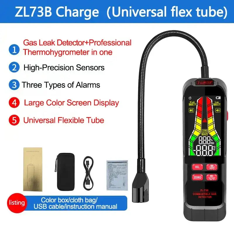 Gas Leak Detector With LCD Display And Alarm For Methane LPG ZL73B