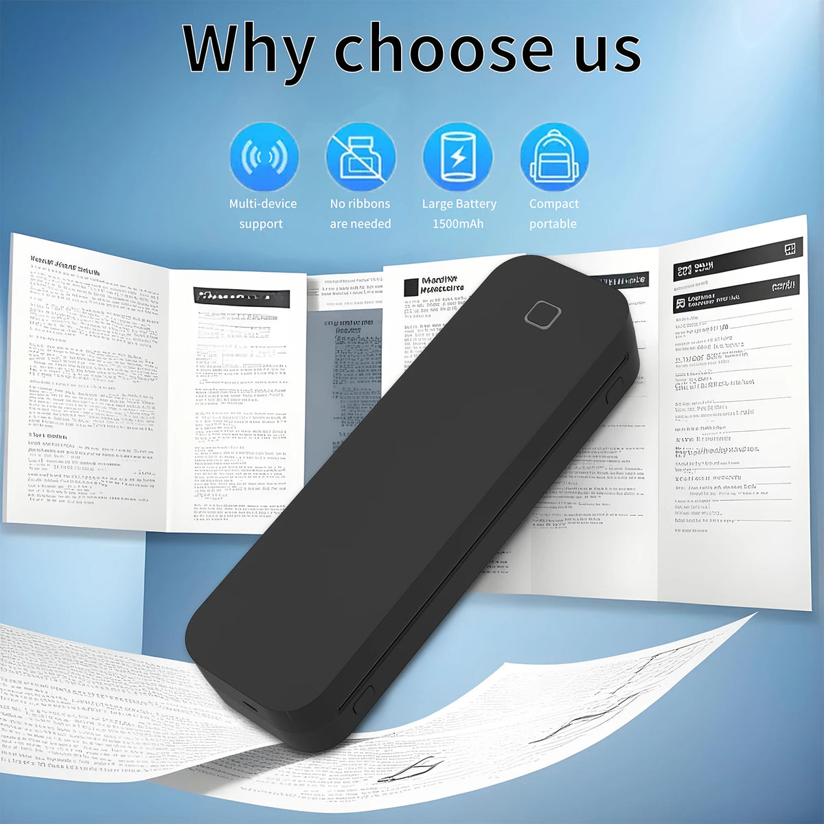 Inter Printer Smart Thermal Printer Bluetooth Wireless A4 Maker with Paper Case for ...