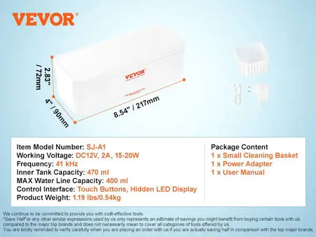 650ml Ultrasonic Cleaner Mini Portable for Glasses Cleaning 450ML / france