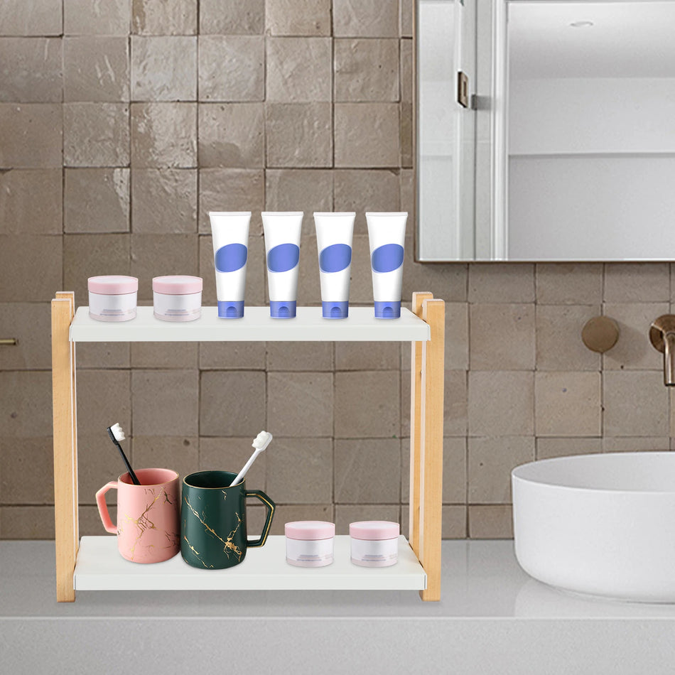 Two Tier Table Standing Makeup And Dressing Table Organizer