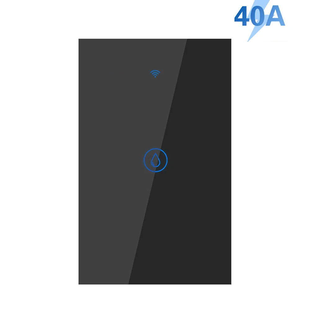 KCOOJO WiFi Smart Boiler Switch - Remote Control Water Heater with Voice Assistant Compatibility US black 40A