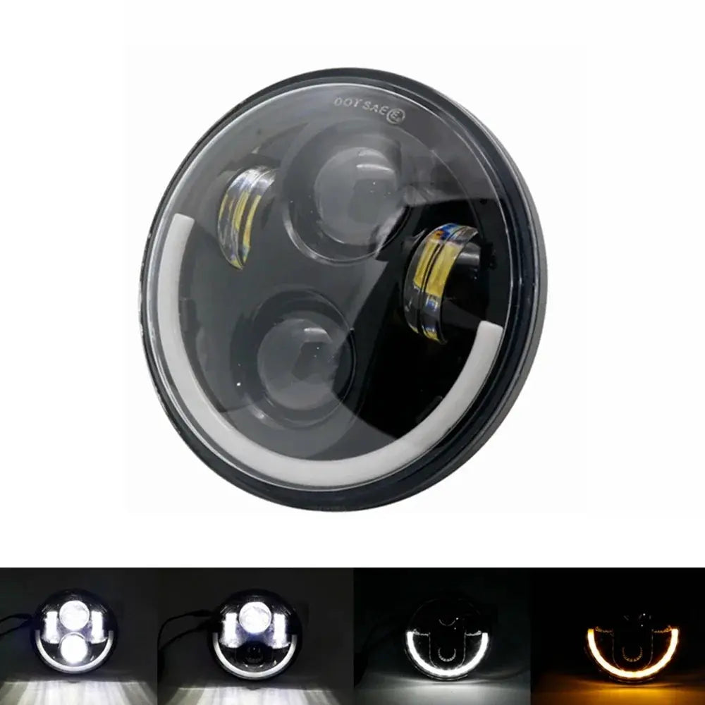 2x 5.75 inch led headlight High/Low beam halo for Speed Triple & Street Triple & Thunder 5 3/4" projector by InterCyprus Trading Ltd