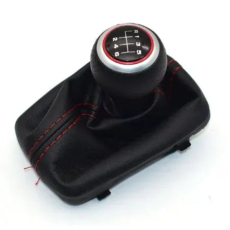 Gear Shift Knob with Leather Cover for Audi A4 B6 B7 5 6 Speed Manual by InterCyprus Trading Ltd