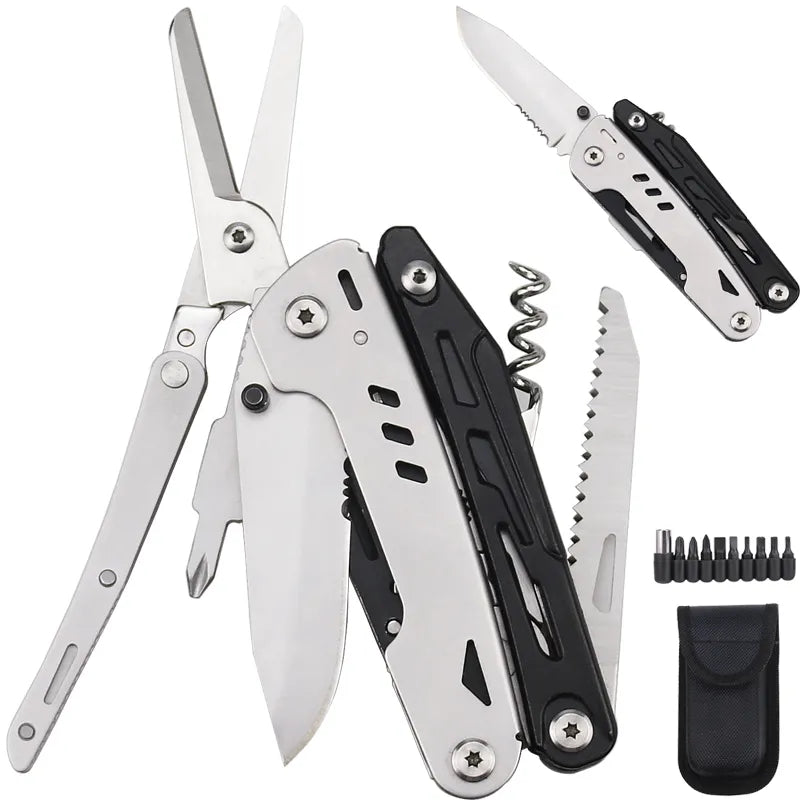 LUCHSHIY Multifunctional Hand Tool Pliers Folding Knife Scissors Plier Saw Outdoor Camping EDC Equipment Folding Multitool