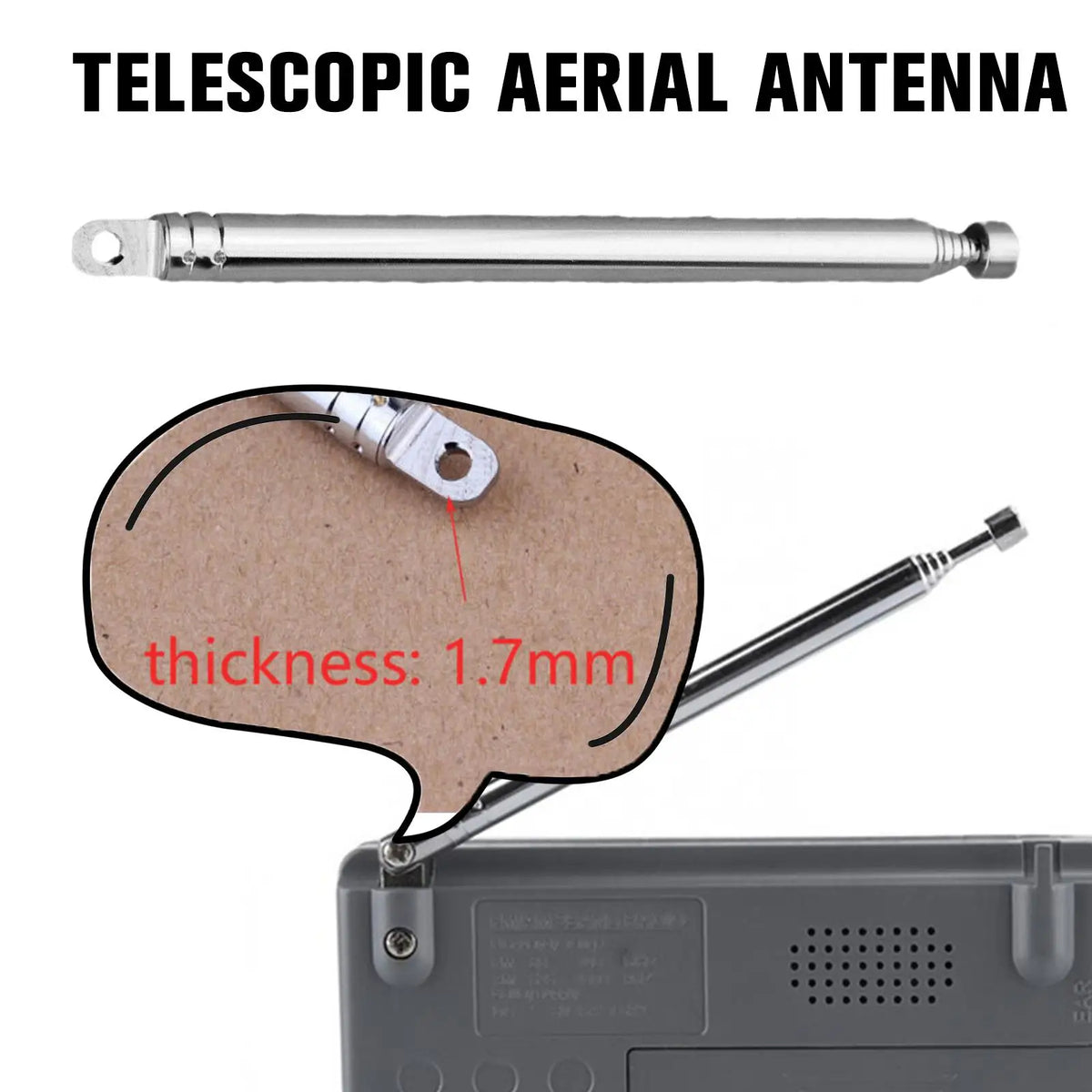 GRWIBEOU Telescopic Aerial Antenna &ndash; Universal FM DAB Radio