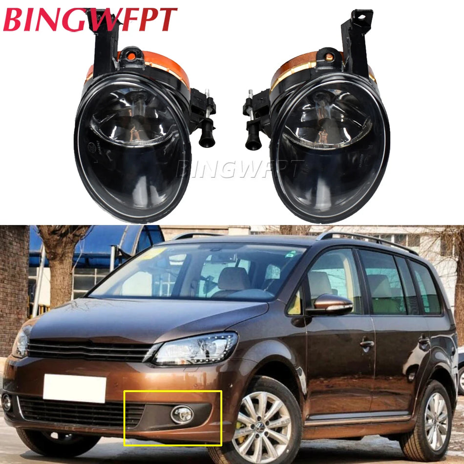 Halogen-Nebelscheinwerfer und Kühlergrillabdeckung mit Kabelbaum-Kit für Volkswagen Touran MK2 Facelift 2011-2015