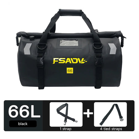 Universal Motorcycle Waterproof Tail Bags &ndash; High Capacity Durable Design 66L-Black