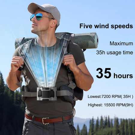 20000mAh Waist Clip Fan &ndash; Ultra Portable Outdoor Cooling