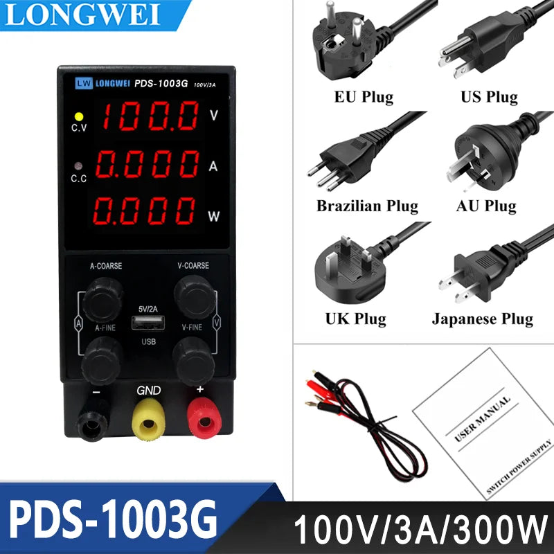 Longwei PDS-3010G - Adjustable 0-30V 10A Lab Bench Power PDS-1003G(100V 3A) 1 / CHINA / 110 V