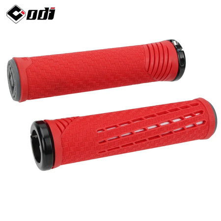 ODI CF Silicone Bike Grips with Carbon Fibre Reinforcement - Anti-slip Comfort CF-2 Red-Black