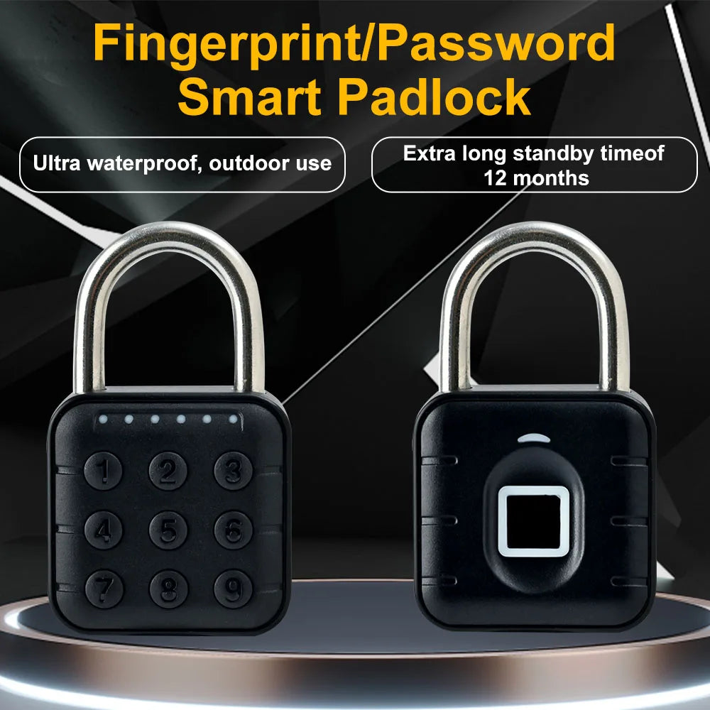 SY12 &ndash; Waterproof IP65 Fingerprint Padlock with USB Charging