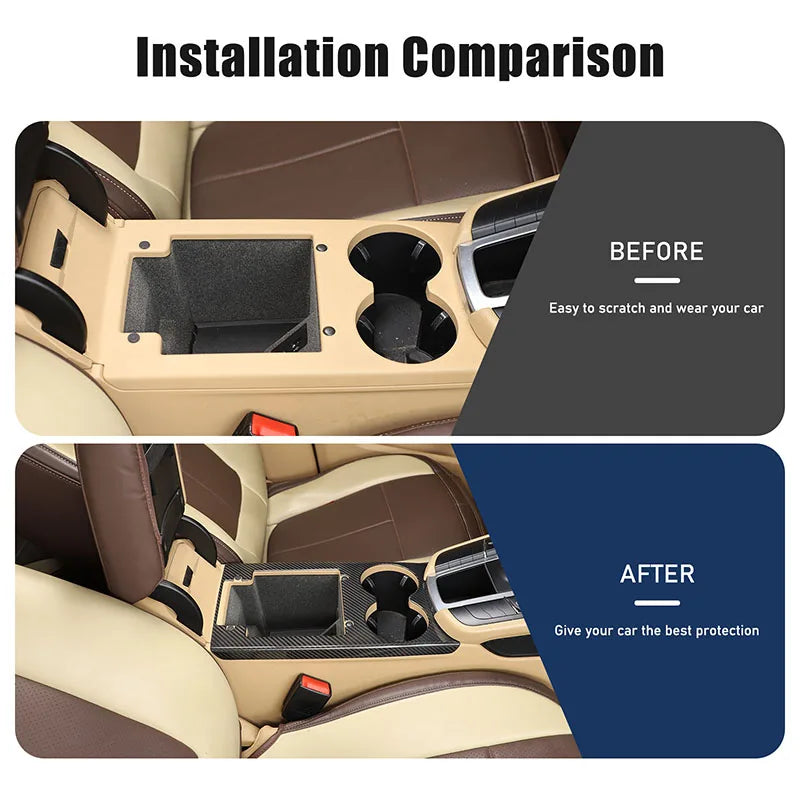 Panel de almacenamiento de fibra de carbono real para Porsche Macan 2014-2022