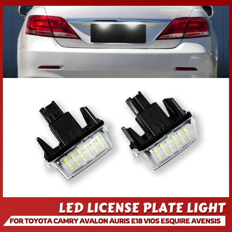 2 szt. LED Światła Tablicy Rejestracyjnej do Toyota Camry Avalon Auris Vios 12V