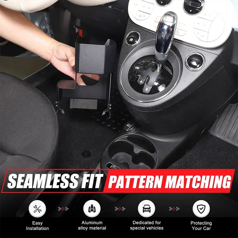 Estensione console nera in lega di alluminio per Fiat 500 2016