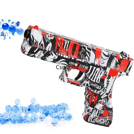 Laser-Equipped G17 Gel Ball Soft Bullet Toy Gun for Outdoor Sports - Ideal Children's Gift Skull red / CHINA