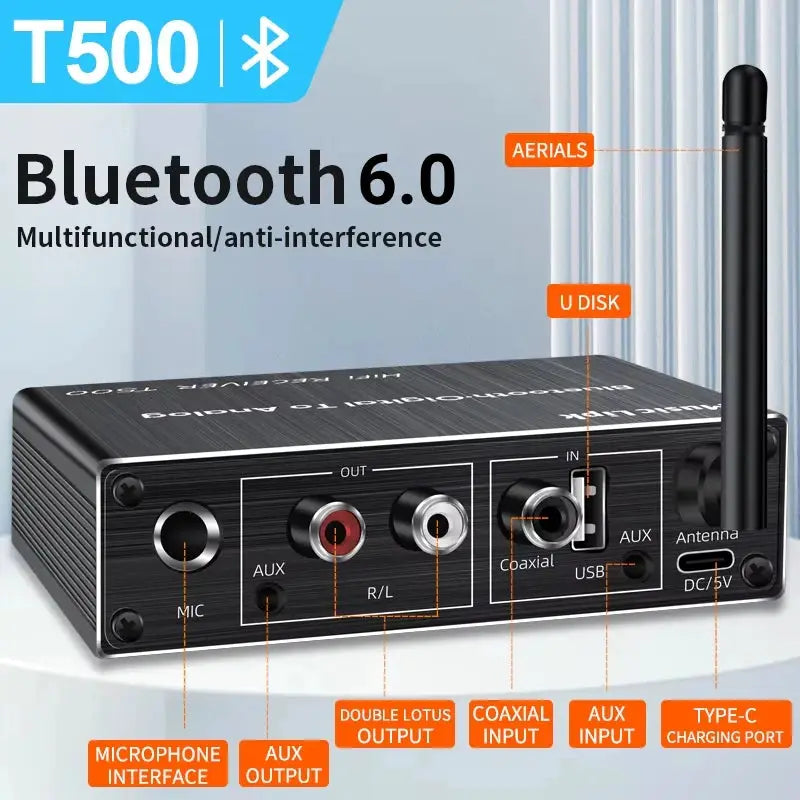 KEBIDUMEI Bluetooth 6.0 Audio Receiver AUX/RCA/USB U-Disk/6.5 Mic Karaoke/Coaxial DSP Wireless Adapter With IR Remote Control by InterCyprus Trading Ltd