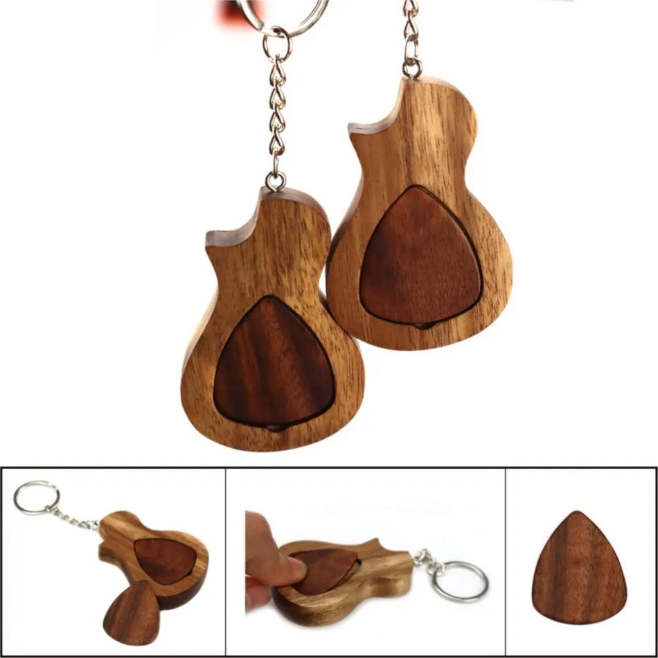 Solid Wood Guitar Pickup With Storage Box And Keychain