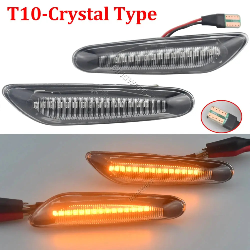 Smoke Lens Dynamic Flowing LED Turn Signal Side Marker Light Blinker Lamp For BMW E90 E91 E92 E93 E60 E87 E82 E46 Accessories by InterCyprus Trading Ltd