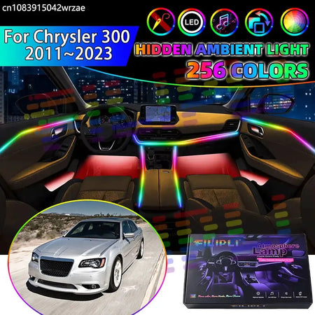 For Chrysler 300 2011~2023 LD MK2 300C 2012 RGB Car Interior Ambient Lights Strips Breathing Lighting Kit App Control LED strips by InterCyprus Trading Ltd