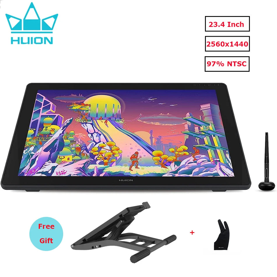 HUION Kamvas 24 Plus 23.8 Inch Γραφικό Ταμπλέτα Οθόνη με IPS QLED Οθόνη