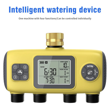 4-Outlet Water Timer &ndash; Rain Delay Programmable Sprinkler 4-ZONE