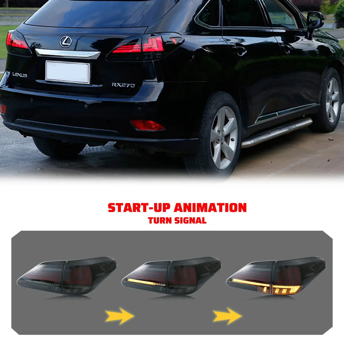 Lexus Rx 500h Rear Light LED Tail Lights for Lexus RX350 RX450h RX 2010-2015 Black Rear Lamps ...