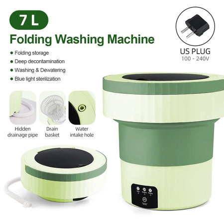 7L Portable Folding Washing Machine &ndash; Compact and Automatic Laundry Solution US PLUG (100-110V) 1