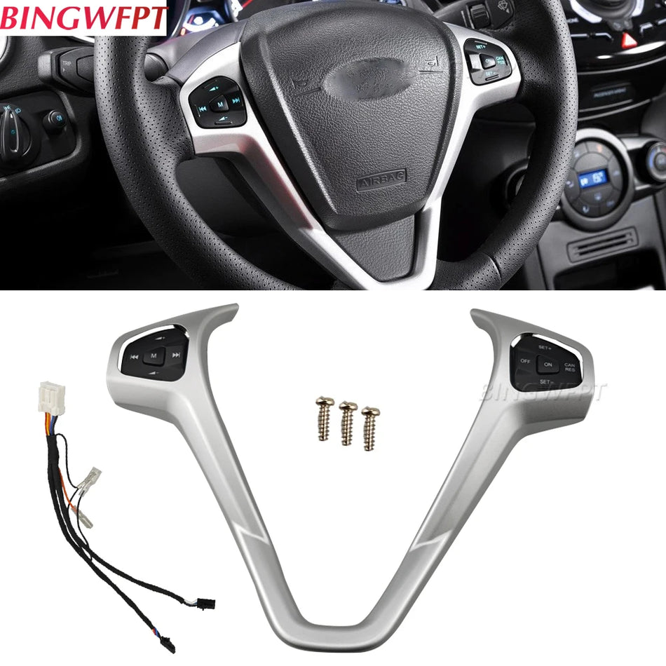 Botón de control de audio en el volante, interruptor ABS para Ford Fiesta Mk7 Mk8, Ecosport