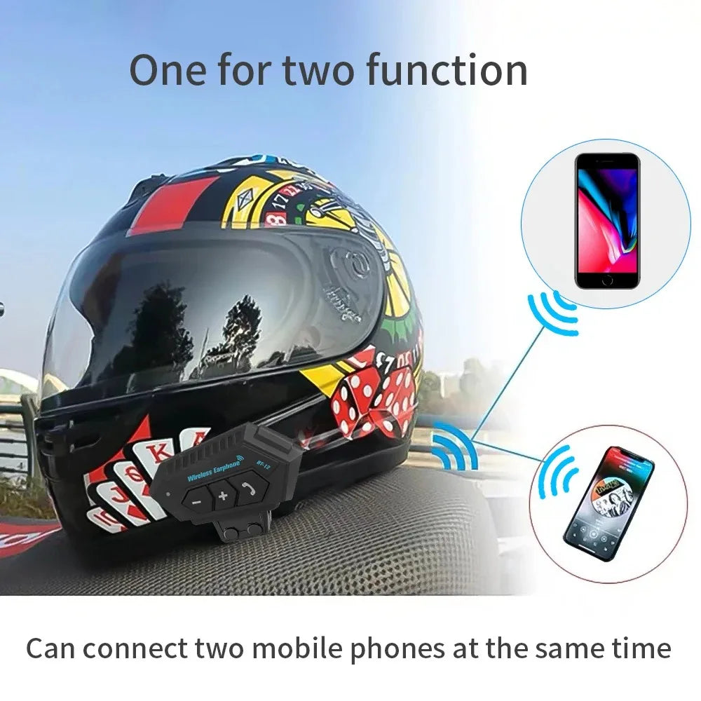 Motorcycle Helmet Headset Bluetooth 5.0 &ndash; IP67 Waterproof