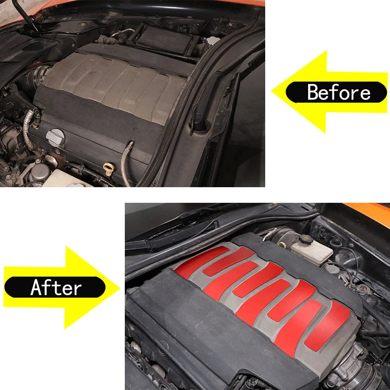 Σετ Διακόσμησης Κόκκινου Καπό Αλουμινίου για Corvette C7 2014-2019