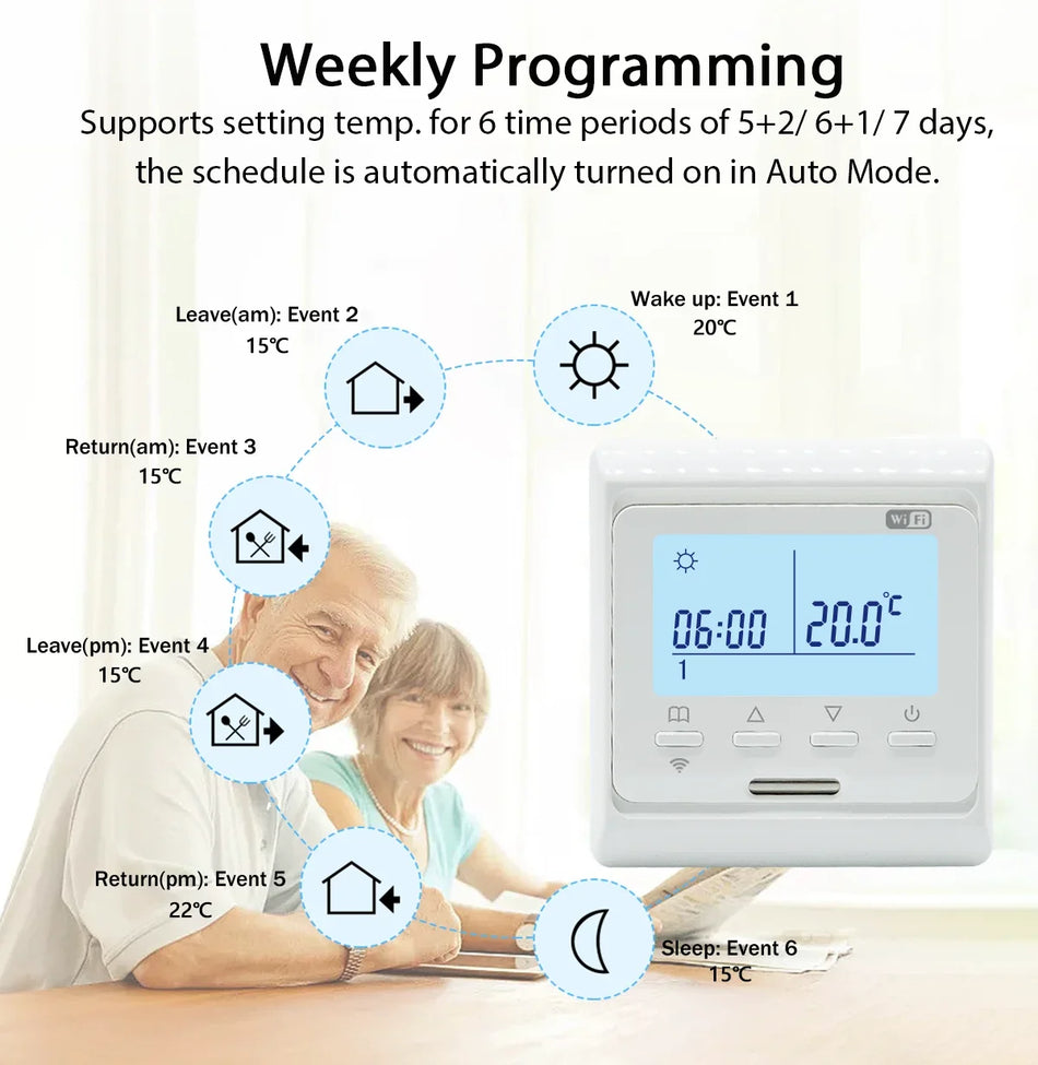 WiFi Floor Heating Thermostat 220V 16A &ndash; App Remote Control