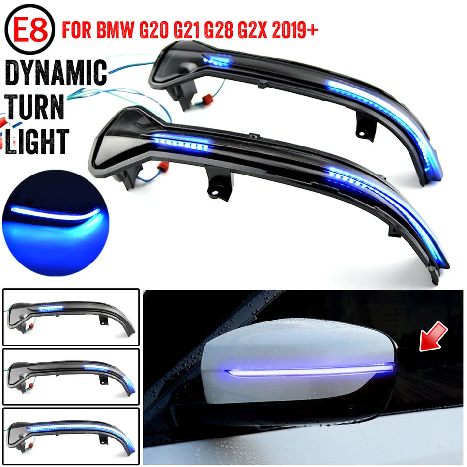 Señales de giro LED dinámicas en el espejo para BMW G20 G21 G28 par