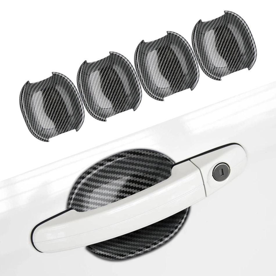 Ford Focus Exterior Door Handle Bowl Cover Trim, ABS Carbon Fiber Look, 4 Pcs