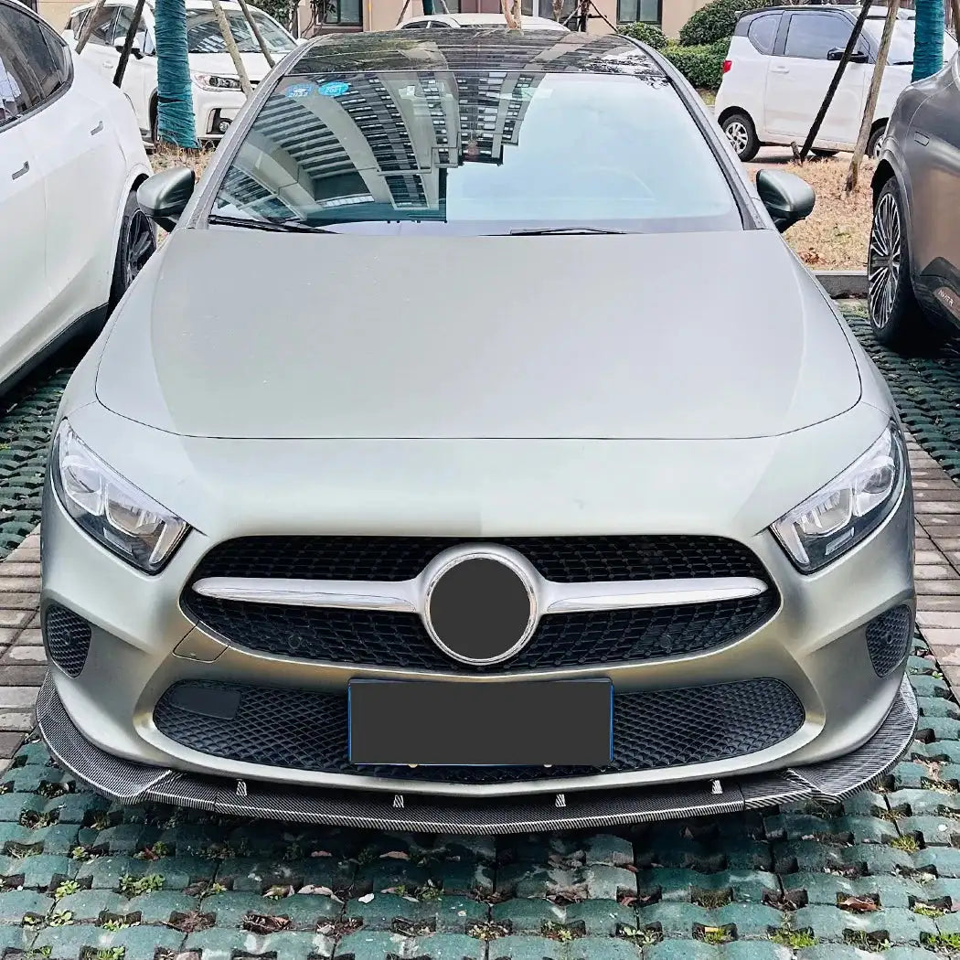 Mercedes A Class Bumper Lip Splitter Diffuser Guard ABS Carbon Look