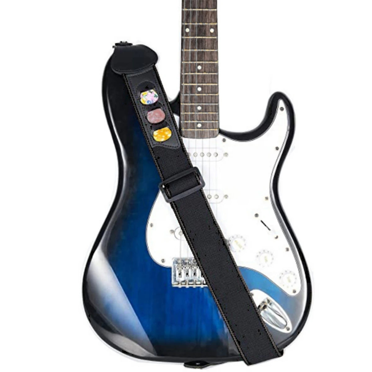 Miwayer 3 Picks Guitar Strap Leather Ends &ndash; Adjustable