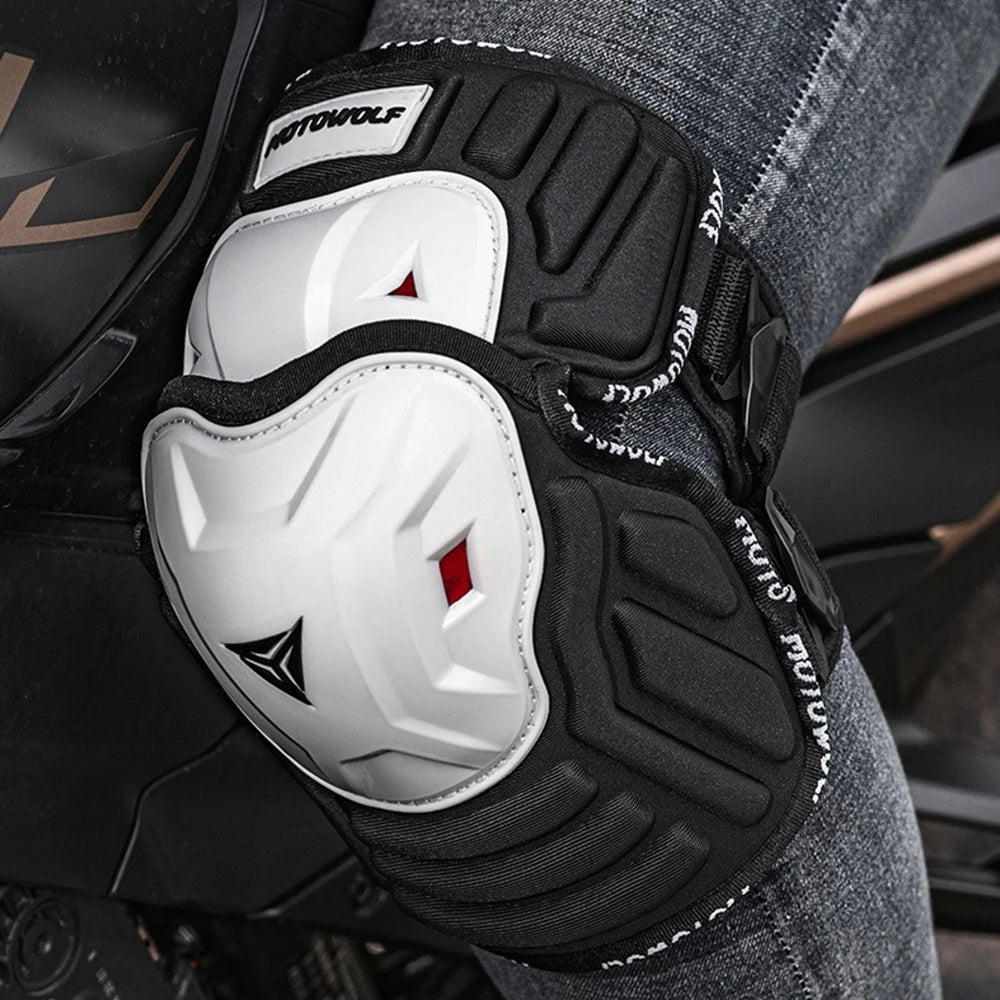 CSHWISDOW Shockproof Adjustable Knee Pads for Motorcycle Racing