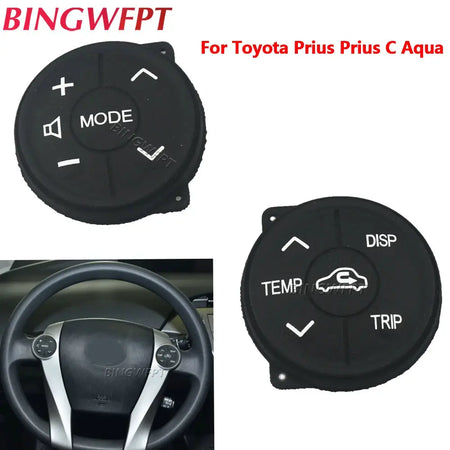 Steering Wheel Switch Control Panel Rubber For Toyota Prius C 2011-2015 Aqua 2012-2014 Button Cover by InterCyprus Trading Ltd