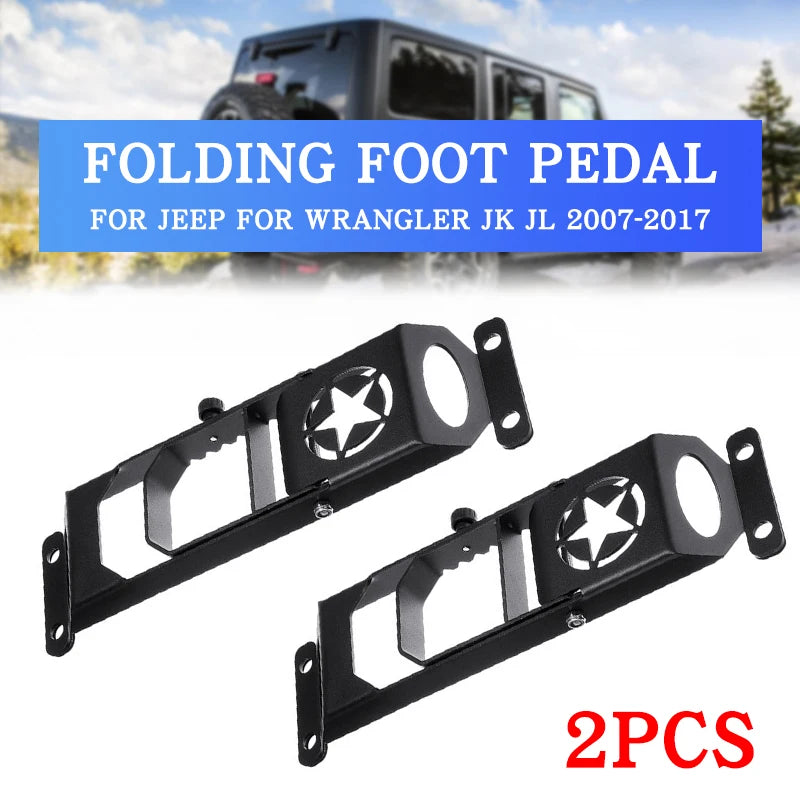Foot Pedal Rest Plate for Jeep Wrangler JK Folding Matte Black Door Hinge Accessory