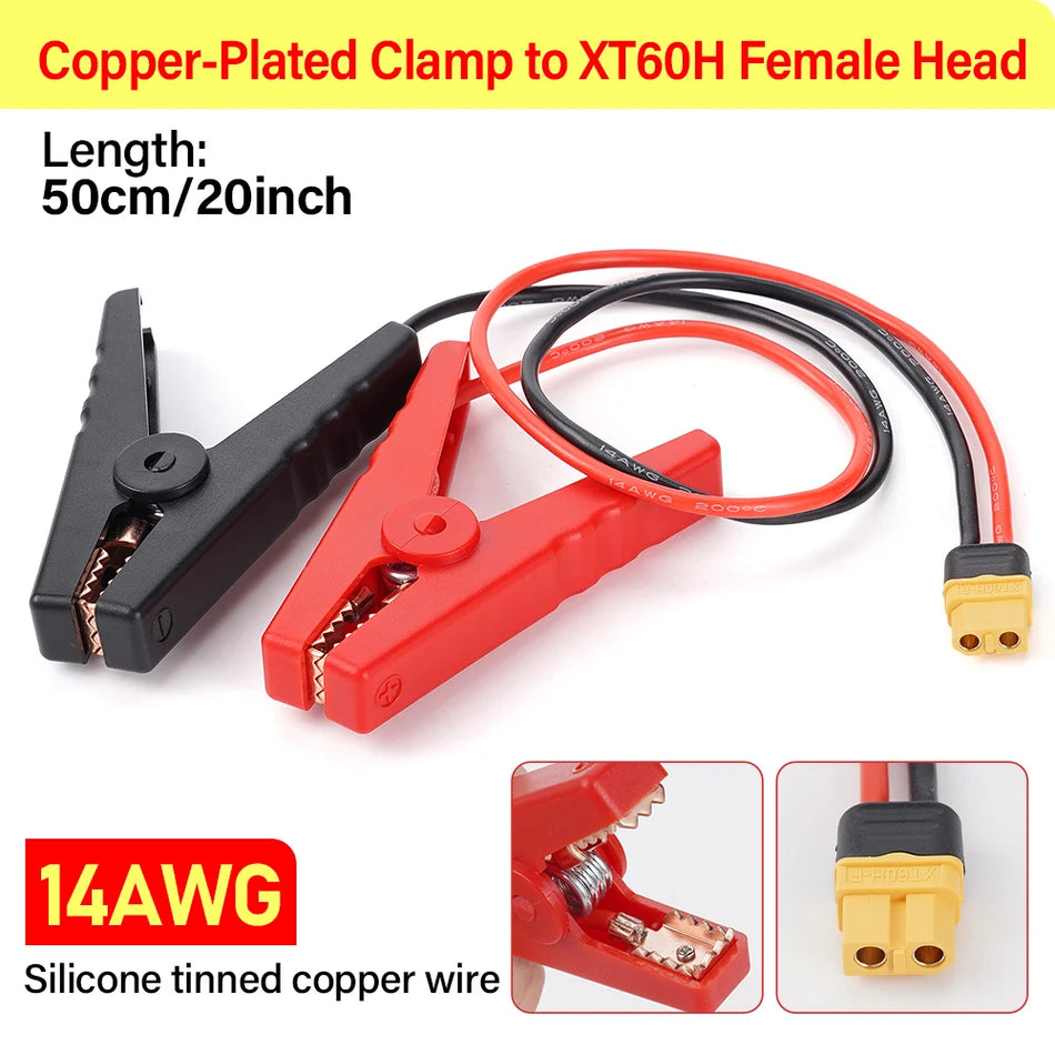 14AWG Alligator Clip to XT60 Cable 50cm for ISDT Q6 Charger