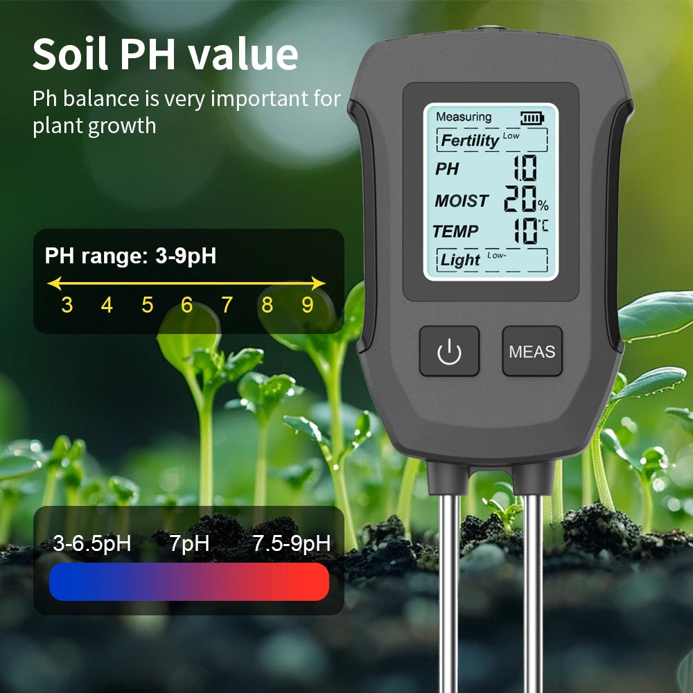 5 In 1 Digital Soil Tester &ndash; Bright Backlit Display