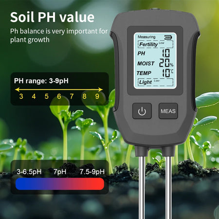 5 In 1 Digital Soil Tester &ndash; Bright Backlit Display