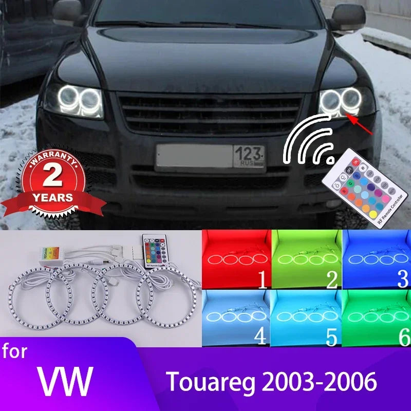 Anillos DRL LED Angel Eyes RGB para Volkswagen Touareg 2003-2006