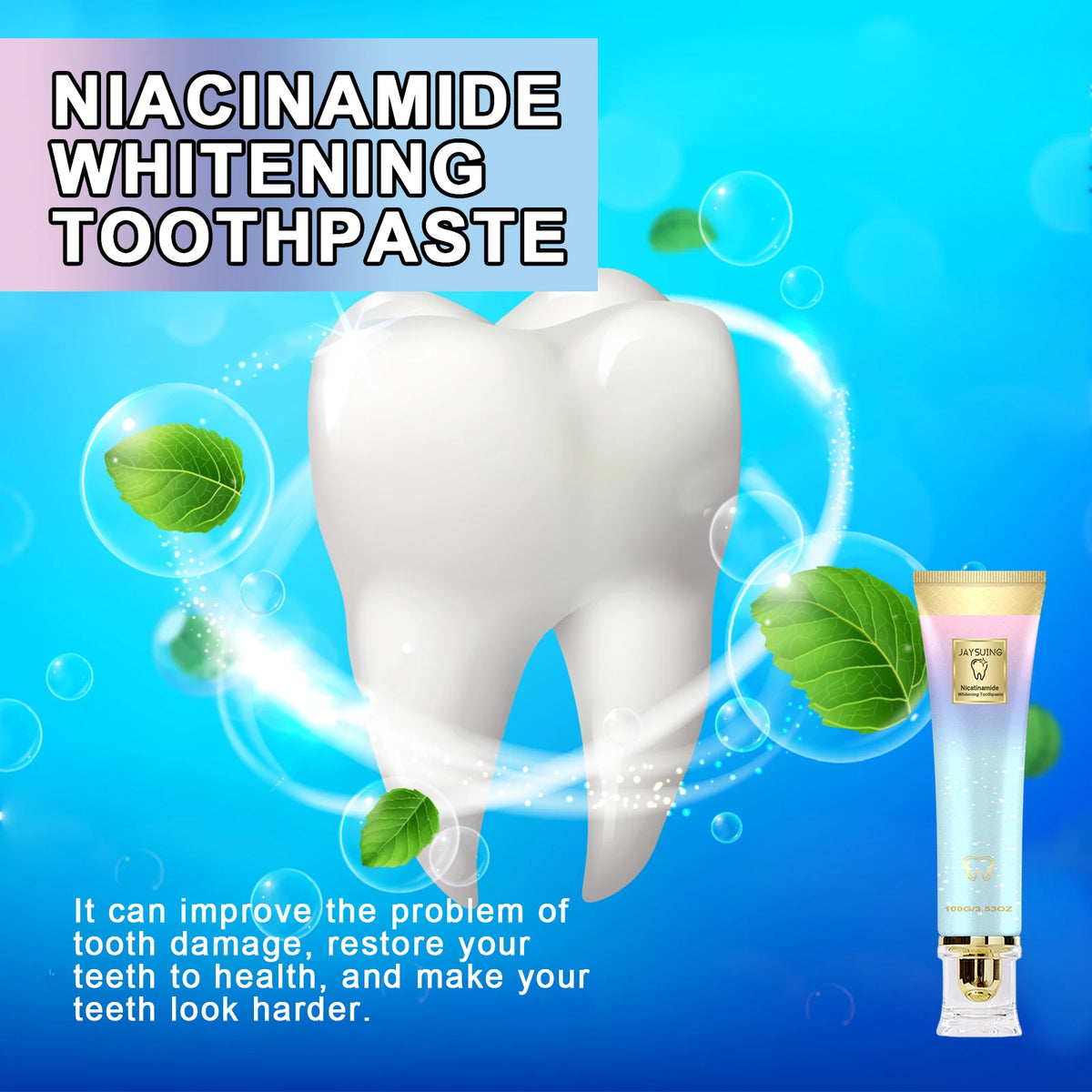 Jaysuing Niacinamide Whitening Toothpaste &ndash; Stain Removal and Sensitive Teeth Strengthening