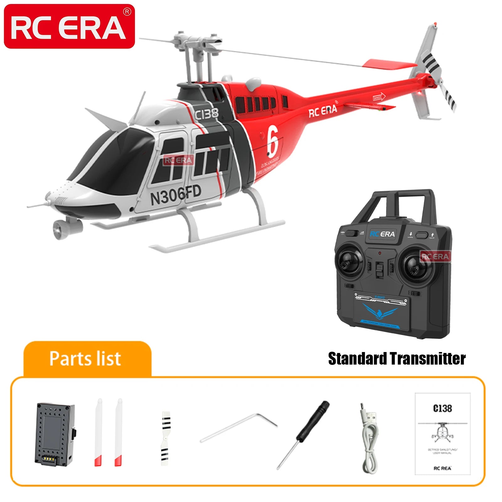 RC ERA C138 Bell 206 &ndash; 6-Axis Gyro Stabilization