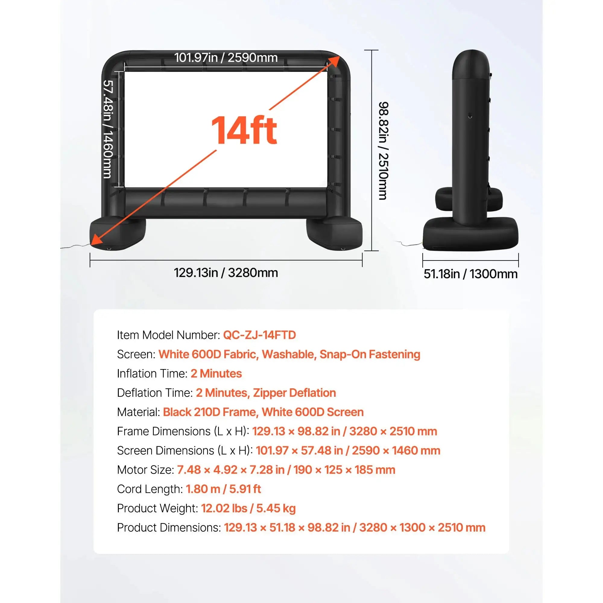 Inflatable Projector Screen 14 To 20 Ft Outdoor 14FT / Poland