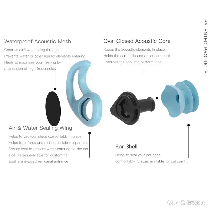 Aqua U Surfer Ear Plugs &ndash; Water-Blocking with Sound Transparency