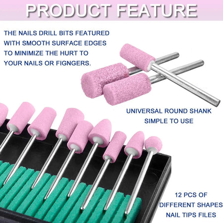 YIKOOLIN DMT Nail Drill Bits Set - Multi Size 12-30