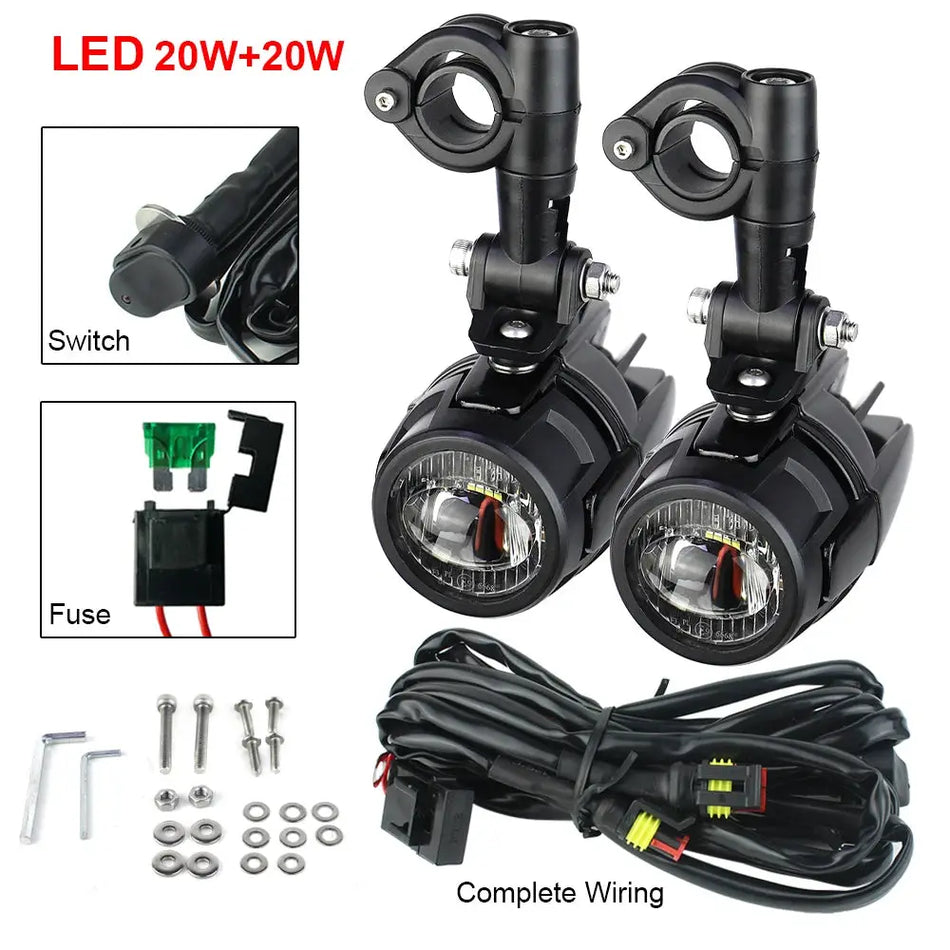 Motorcycle Auxiliary Headlights Fog Lights Spotlights accessories for R1200GS F800GS K1600 Universal Motorcycle 40W Fog Lamps by InterCyprus Trading Ltd