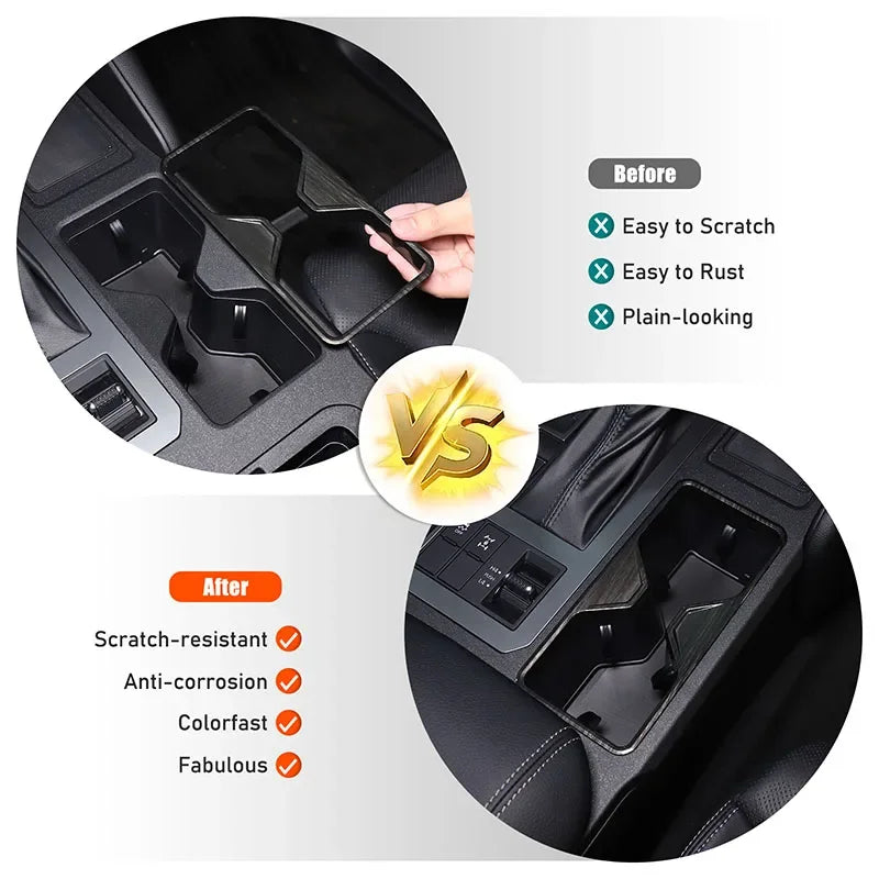 Κάλυμμα Πλαισίου Ποτηριού Αποχέτευσης με Υφή Ξύλου ABS για Toyota Prado 2024