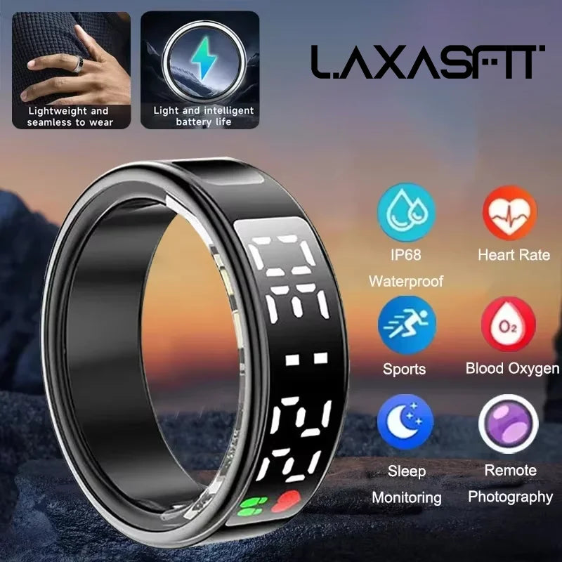 LAXASFIT SR08 Išmanusis Žiedas Širdies Ritmo Miego Stebėjimas IP68